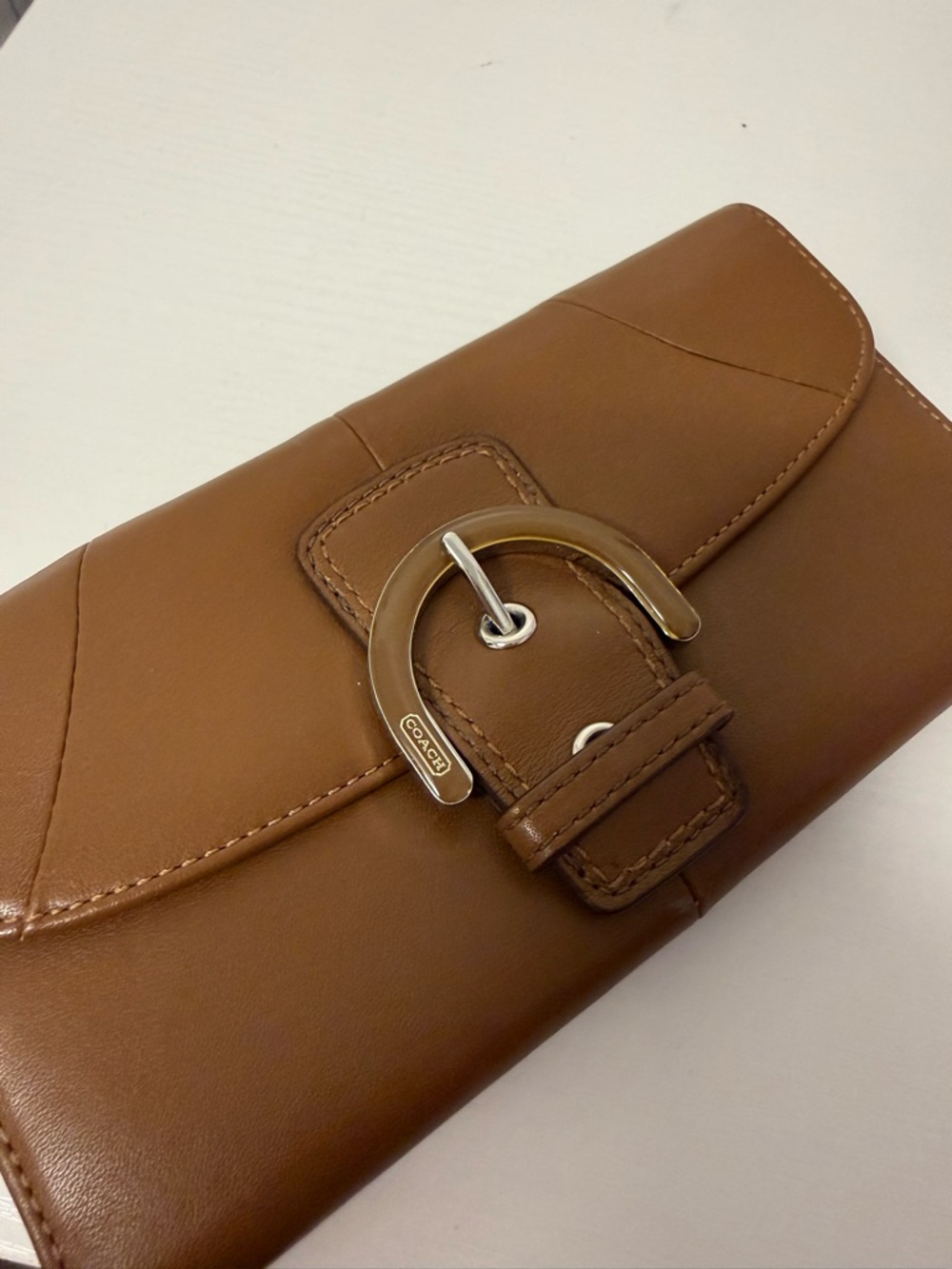 Coach Brown Soho Leather Buckle Clutch Wallet